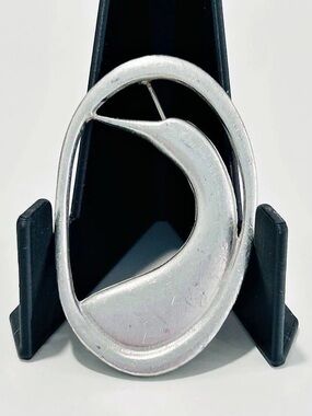 Vintage Ken Kantro Signed Pewter Preening Loon Bird Brooch Pendant Modernist